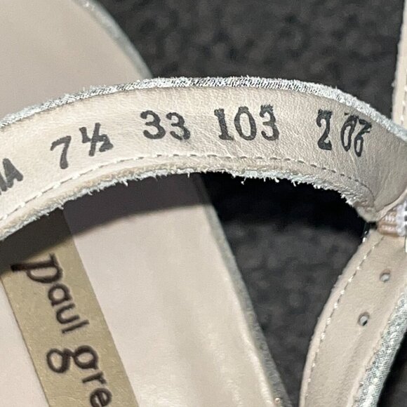 PAUL GREEN RIO SLING BACK PUMP MINERAL ANTIC METALLIC KITTEN HEEL NWOT 7.5 =US10 - Picture 10 of 10